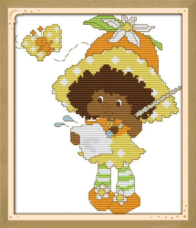 

A little painter, counted printed on fabric DMC 14CT 11CT Cross Stitch kits,embroidery needlework Sets, Home Decor