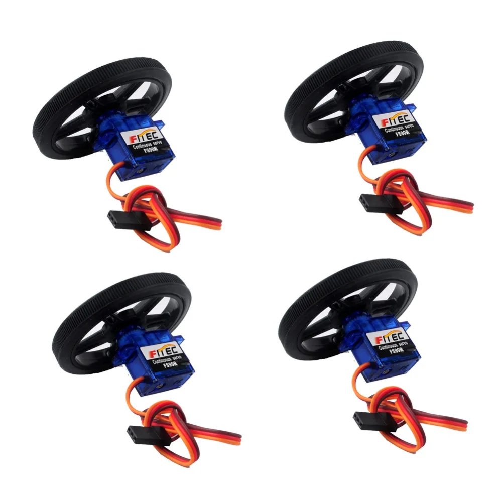 4Pcs Feetech FS90R RC Servo, 360 Degree Continuous