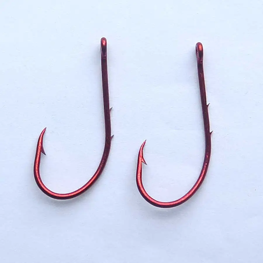 Minfishing 100 шт. двойной крючок рыболовный крючок Красный крючок для удержания приманки из высокоуглеродистой стали рыболовный крючок Размер 1#-8# карп рыболовные крючки
