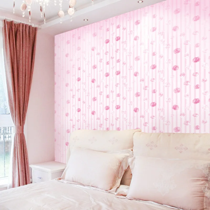 

3D Pink Girl Embossed Stone Europe Imitation Brick Wall Sticker Waterproof PVC Adhesive Dining-room Wall Paper Parlor Mural 2018