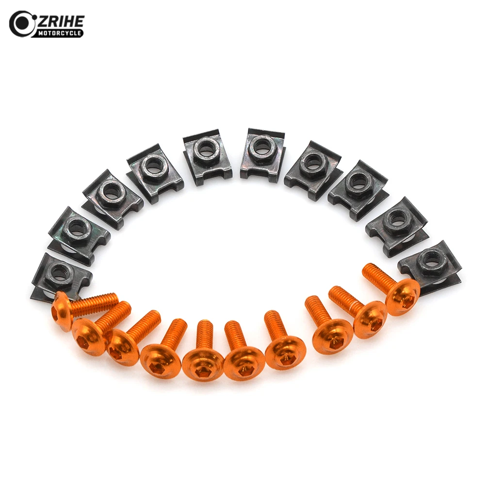 6MM CNC Motorcycle Accessories Fairing body work Bolts Screws 10 pcs for Yamaha YZF-R6 YZF-R1 FZ8 FZ800 R1M FZ1 MT-03 MT-01