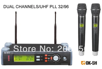 

Hot OK-82 5H professional UHF/PLL true diversity wireless microphone system,wireless 5H dual handheld transmitter Free shipping