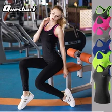 Queshark профессиональные женские футболки для йоги быстросохнущая майка для фитнеса тонкая одежда для йоги одежда футболка для тренировок и бега жилет