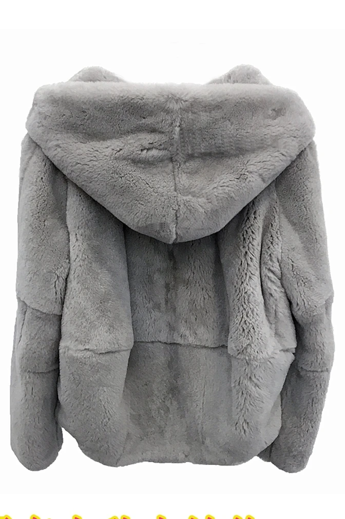 Шуба из натурального меха Рекс, женская зимняя короткая куртка с капюшоном, верхняя одежда с длинными рукавами, пальто большого размера