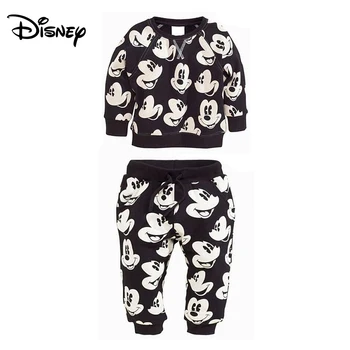 

Disney children's Mickey suit spring and autumn long-sleeved trousers cartoon children's suit printing Mickey Mouse cotton suit