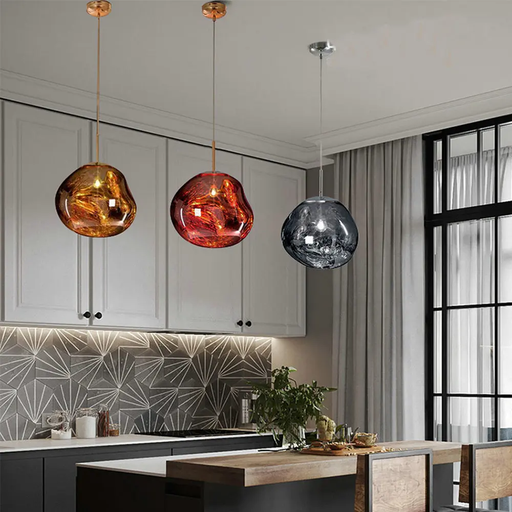 Vintage Modern LED Loft Nordic Decor Gold Glass Pendant Lights Fixtures Hanglamp Industrial Design Lamp for Kitchen Island Bedroom Dining Room Bar16