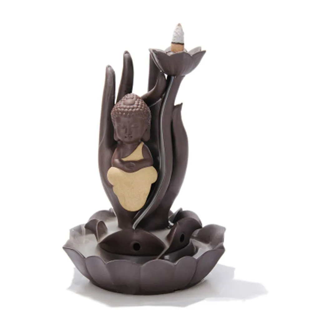 

Fashion Large Size Buddha Backflow Incense Holder Guanyin Lotus Burner Ceramic Crafts Sandalwood Home Decor Best Gift