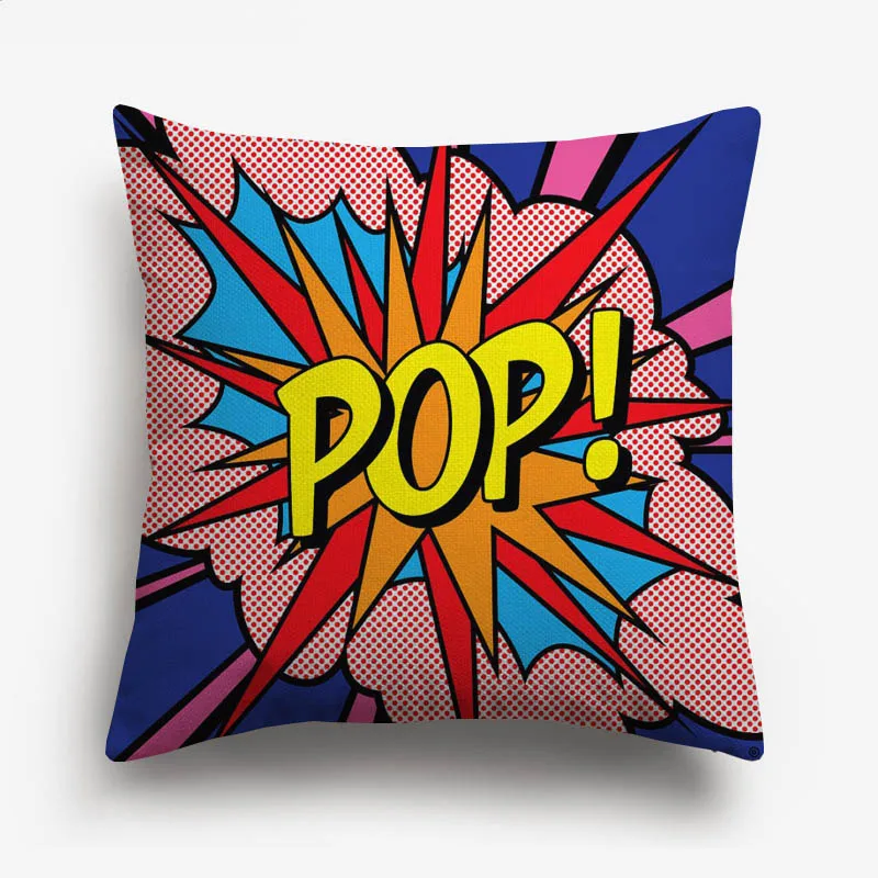 Американская Поп художественная подушка, чехол POW BANG WOW LOVE, ананас, Современные чехлы для подушек, бежевый льняной чехол для дивана, дивана - Цвет: N