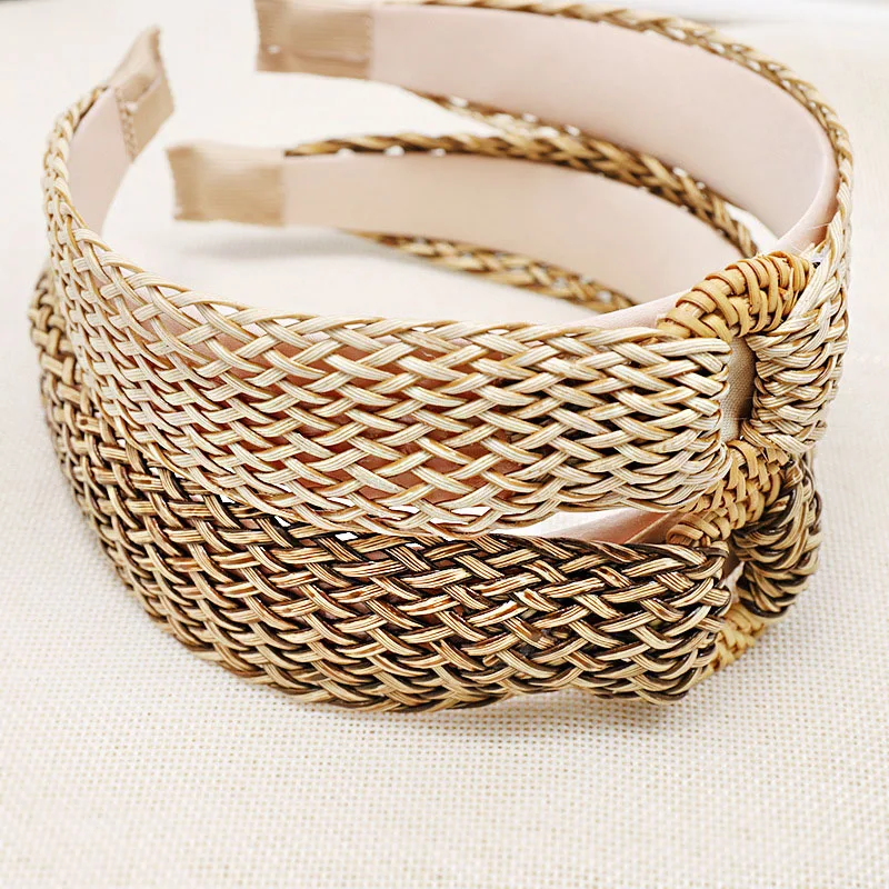 

Bohemian Vintage Straw Hairband Black Headband customized Hair Accessories