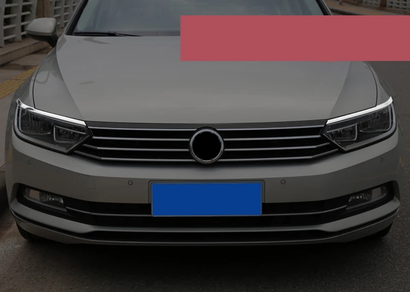 Снаружи Сталь передняя фара головного света Молдинги для VW Passat B8