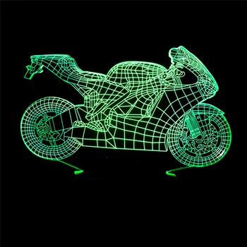 

Creative Motorcycle Model 3D Illusion Night Light LED Lamp USB Touch 7 Color Changing Table Decoration Lights Gift for Men