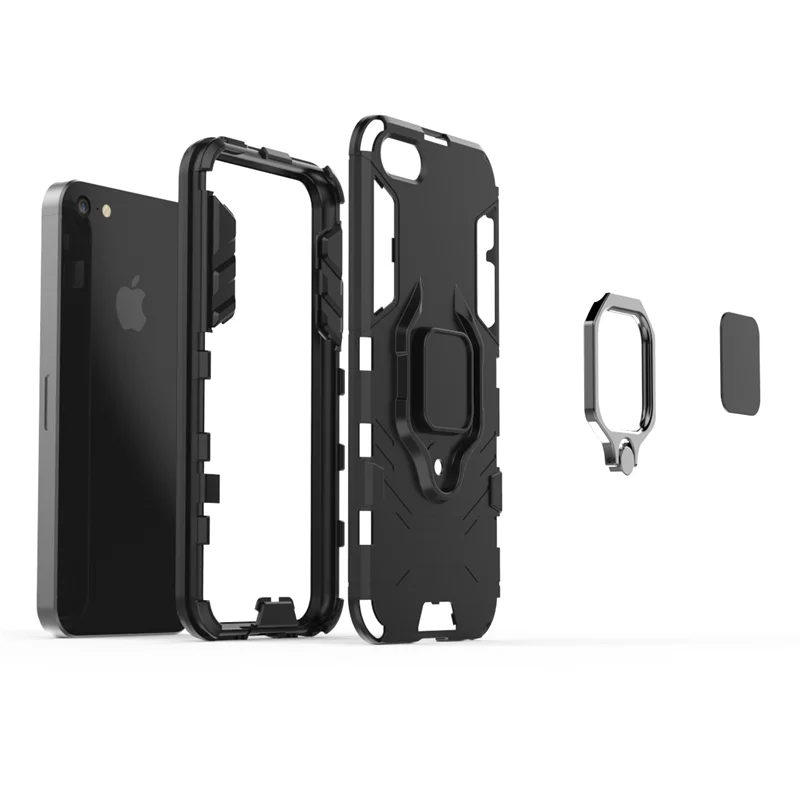 Чехол для iPhone 5 с магнитным кольцом на палец армированный чехол задняя крышка