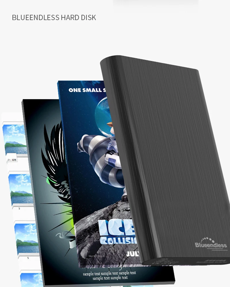2.5 '' hard disk sata external 320G500G750G1TB2TB HDD with tool free aluminum hdd enclosure USB 3.0 PC disk duro blueendless (2)