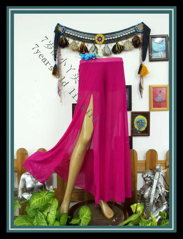 

Belly dance pants Transparent thin belly dance skirt Pants CM31 with front slit