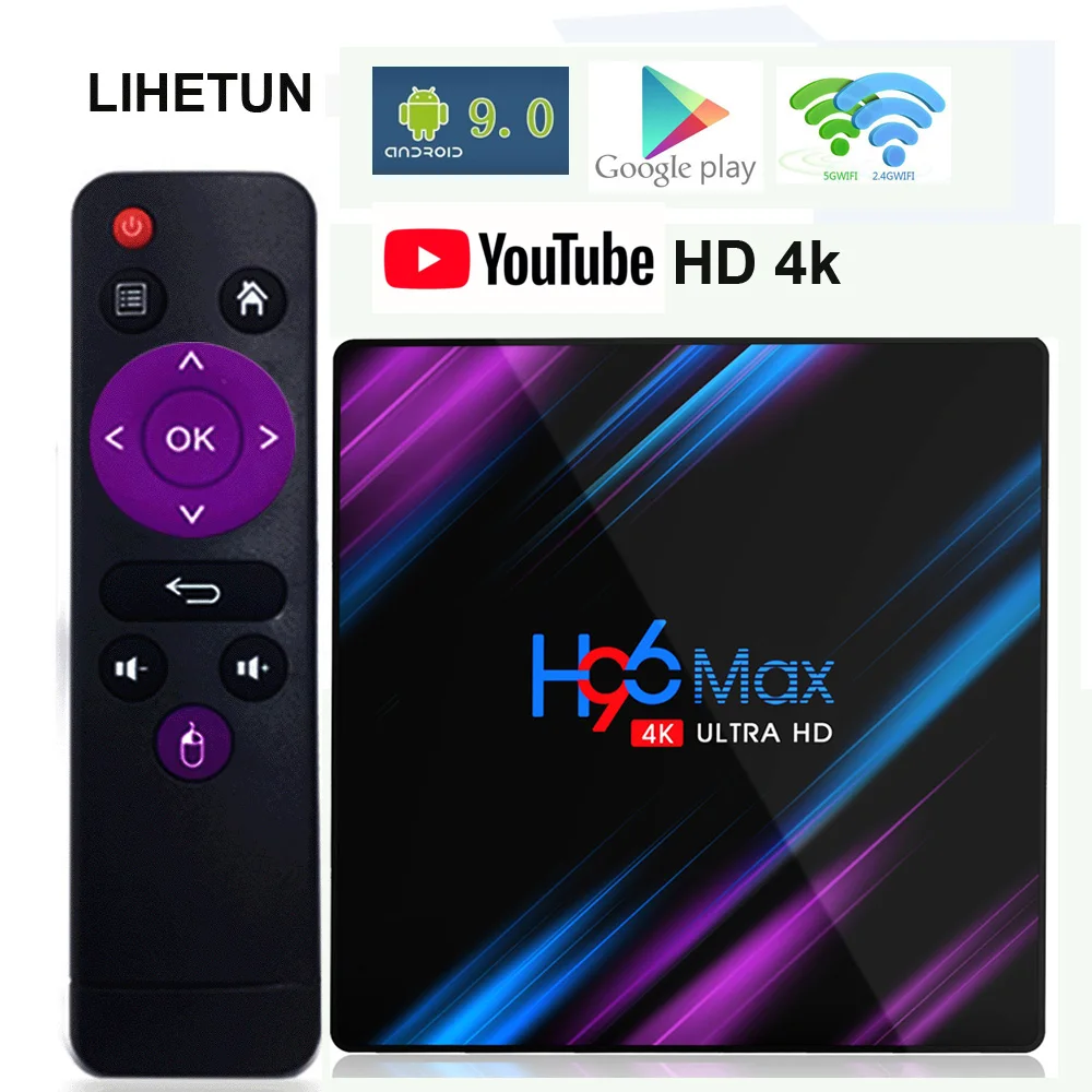 

2019 New H96 MAX Smart Android 9.0 TV Box 4GB Ram 32GB 64GB Rockchip RK3318 4K USB3.0 Google Play IPTV Set Top Box Media Player