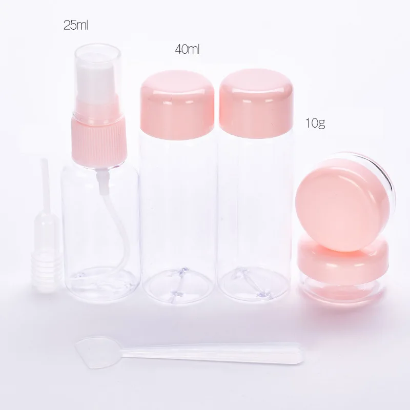

7pc/Set Makeup Cosmetic Face Cream Pot Bottles Plastic Transparent Mini Empty Make Up Container Bottle Travel Accessories