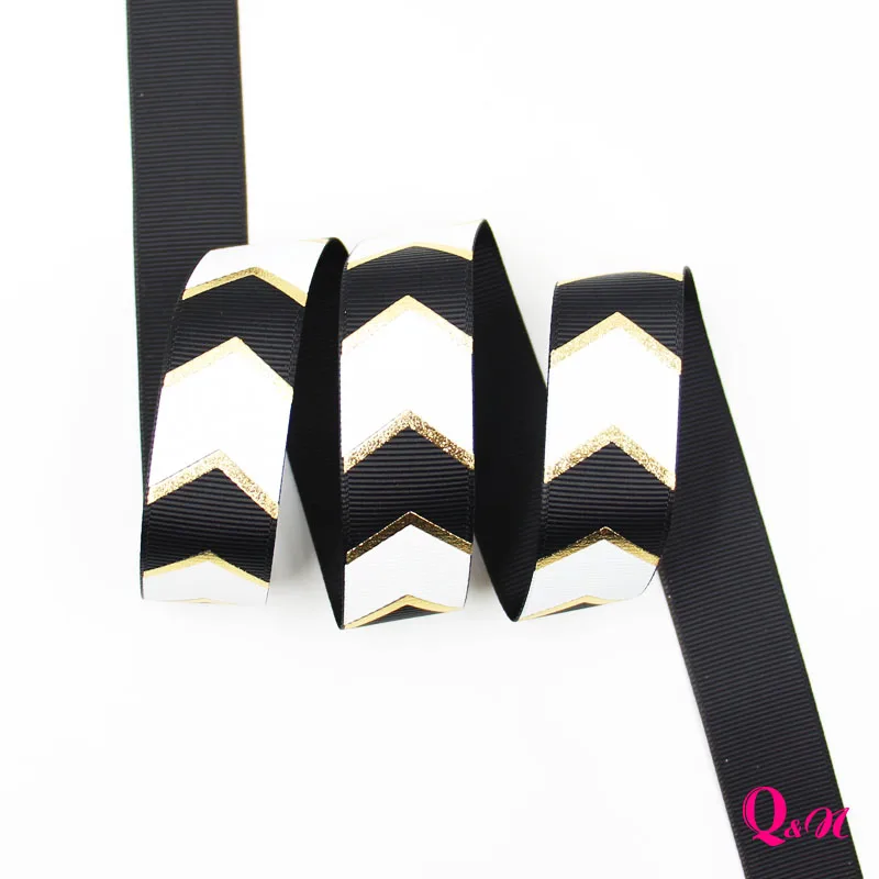 

Q&N ribbon wholesale 7/8inch 22mm gold foil grosgrain ribbon for DIY Handmade Materials Hairbow Accessories 50yds free shipping