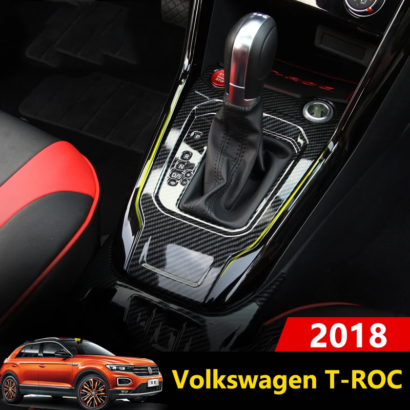 

Car Console Gear shift Panel Water Cup Holder Coffee Bottle Placement Decoration Cover Trim For Volkswagen VW T-ROC 2017 2018