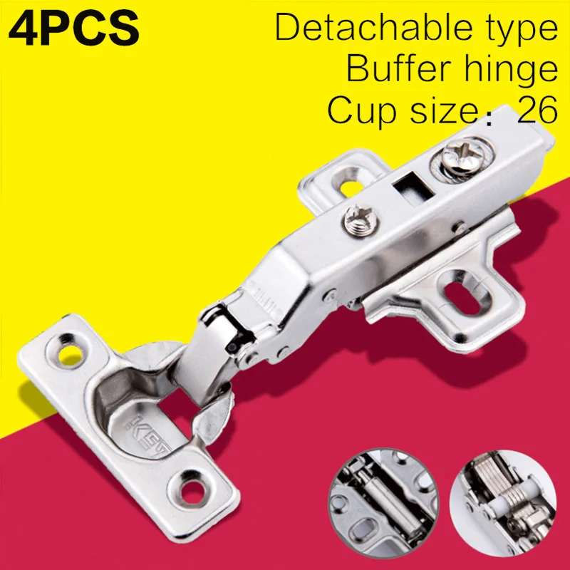 

4pcs/set Small Hinges Mini Built-in Damping Hydraulic Buffering Mute Pipe Furniture Display Cabinet 26mm Hinge Cup
