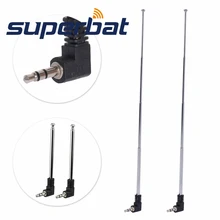 Superbat 2pcs 3.5mm FM Radio Black, Silver Tone Unstretched Antenna for Mobile Cell Phone 8.5cm/21cm