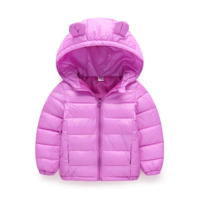 DIMUSI/осенне-зимние куртки для мальчиков модные хлопковые плотные ветровки Повседневная Верхняя одежда для маленьких девочек, детская 13 видов цветов с капюшоном, 8 лет - Цвет: Purple