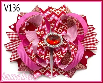 

free shipping 72pcs 2018 boutique girl hair bows feather bows funky hair bows Valentine's Day bows
