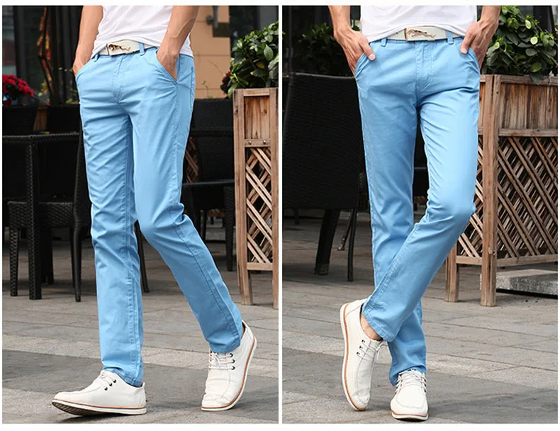 2018 New Fashion Mens pants Straight Cargo Pants Chinos Casual Slim Fit summer skinny Suit Pants business style Trousers JYT01-1