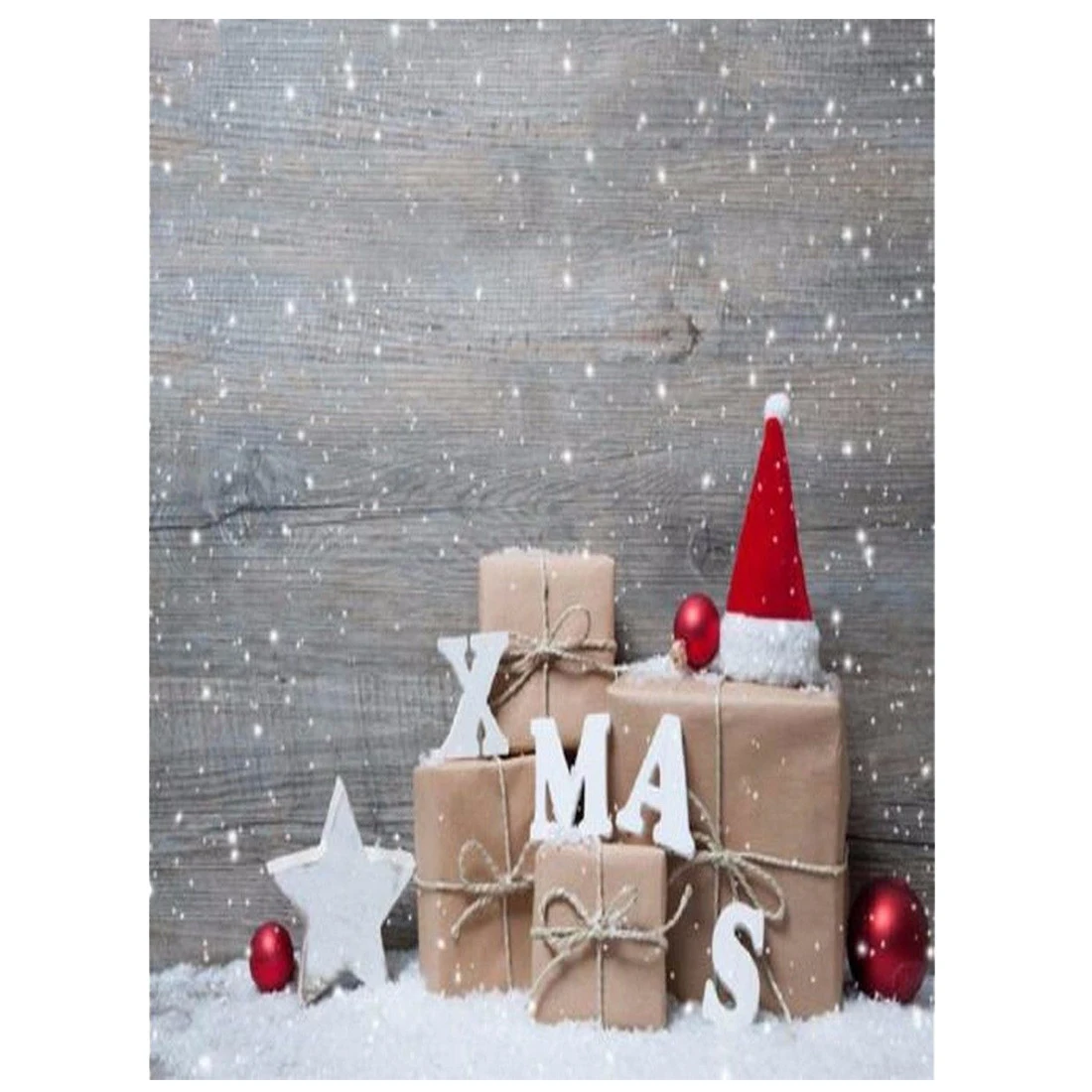 3x5FT Vinyl Photography Backdrop Wall Photo Background Christmas hat