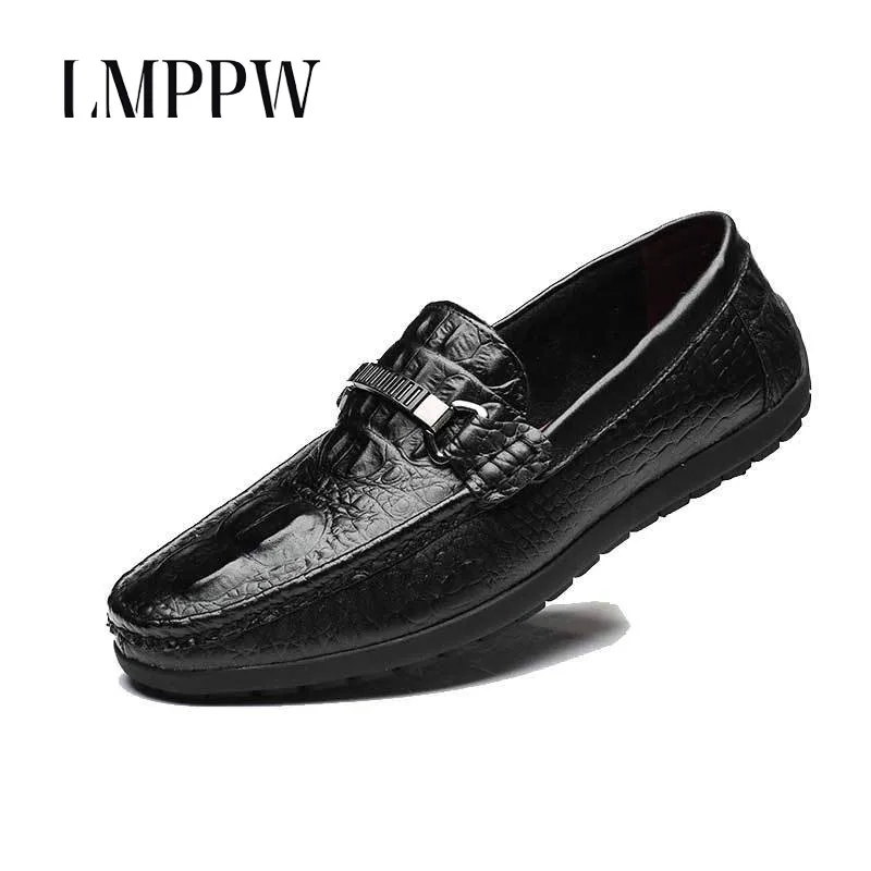 

Luxury Brand Genuine Leather Mens Loafers Fashion Handmade Moccasins Soft Leather Slip on Boat Shoes Men Flats Zapatos Hombre