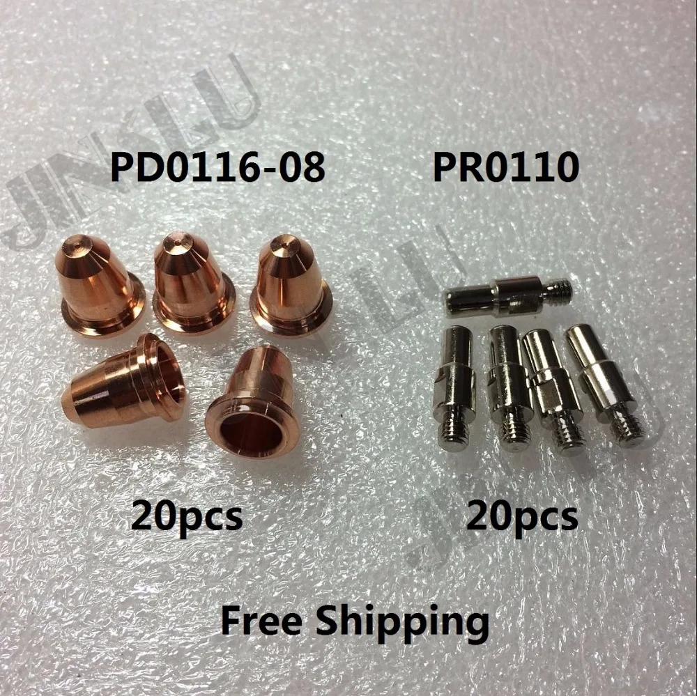 Наконечники для плазменных наконечников 20 шт. + PR0110 Hafnium OEM S45 CUT55 PD0116-08 0 8 мм 30 А |