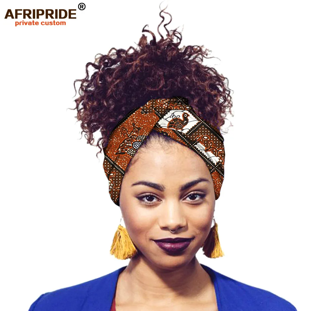 

2019 africa ankara print headwear for women AFRIPRIDE bazin richi 200cm*12cm women cotton headbands casual fashion style A18H001
