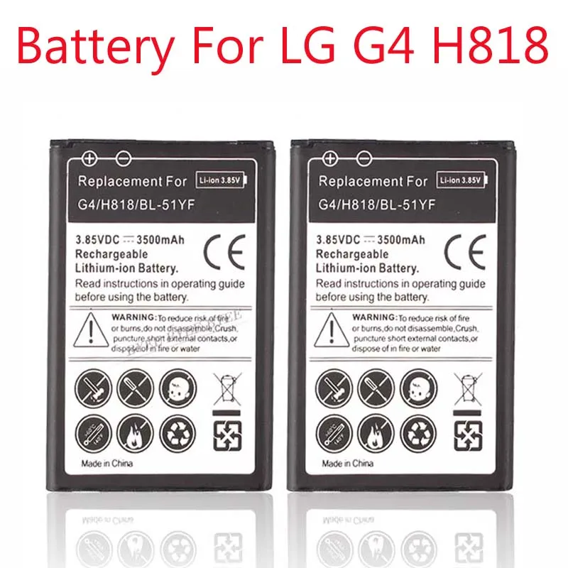 BL 51YF запасная батарея для телефона 2x3500 Mah LG G4 H818 H815 H818N VS999 F500 F500S F500K F500L|battery for lg