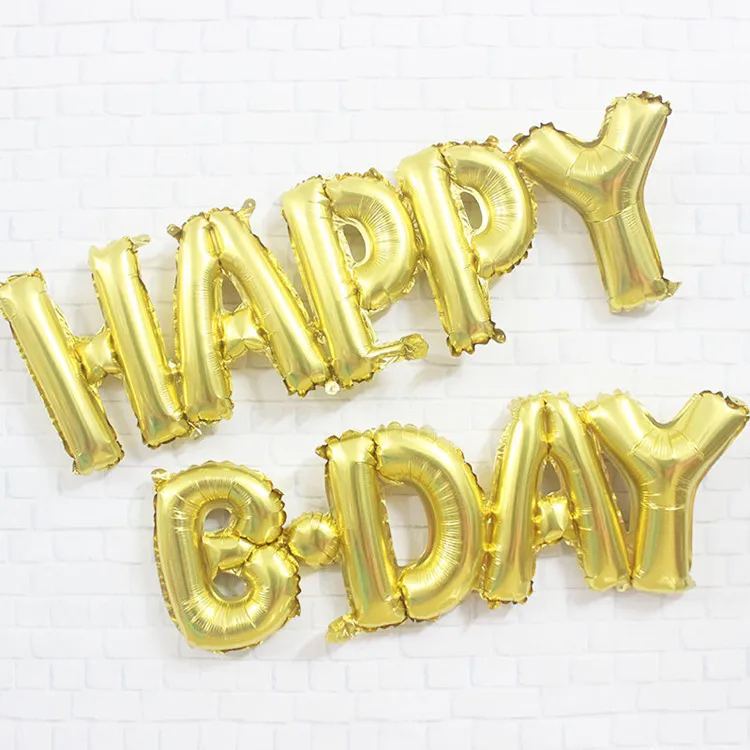105 см буквы HAPPY B-DAY фольги Воздушные шары Серебро Золото свечи "HAPPY Birthday" для торта буквы воздушные шары для украшения вечеринок Поставки Globos