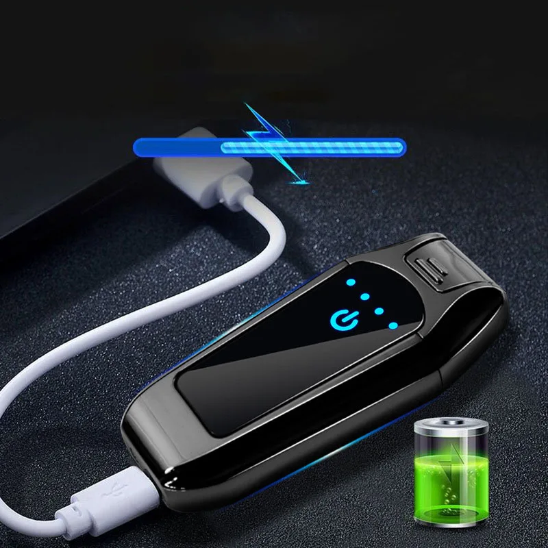 USB двойная дуга ветрозащитная Зажигалка сенсорная беспламенная Электронная