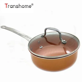 

Transhome 20cm Copper Ceramic Coated Cookware Pan Nonstick With Induction Compatible Dishwasher Safe Oven Sauce Pams For Baby