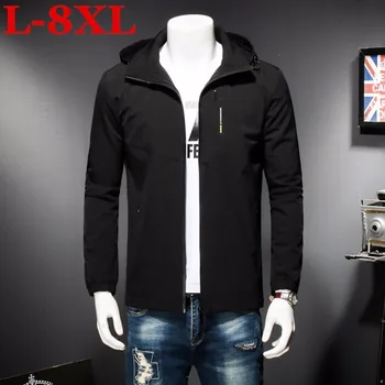 

Plus size 8XL 7XL 6XL 5XL new winter men's jacket with high quality fabric detachable hat for male's warm coat simple mens coat