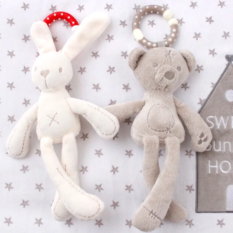

Baby Soft Plush Rabbit Bear Stroller Doll Rattle Kids Mobile Hanging Bed Bell Toddler Car Stroller Newborn Infant Cute Toys