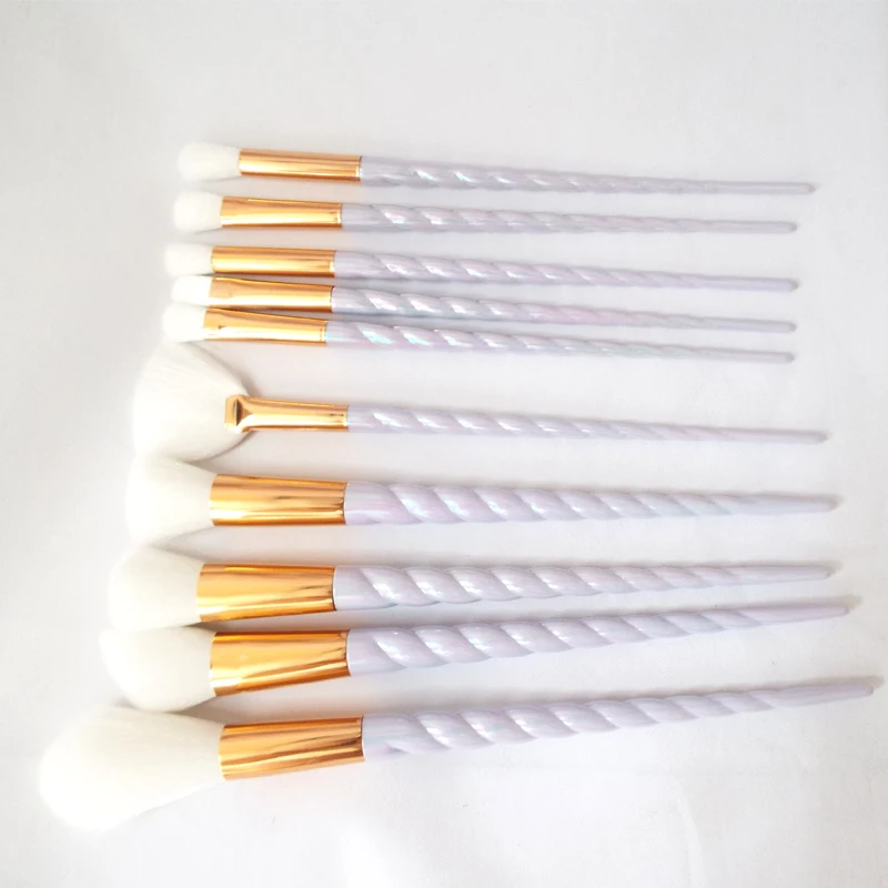 

10 Pcs Professional Unicorn Makeup Brushes set Foundation Concealer Eyeshadow Brushes Portable Cosmetic Tools Mermaid brushes