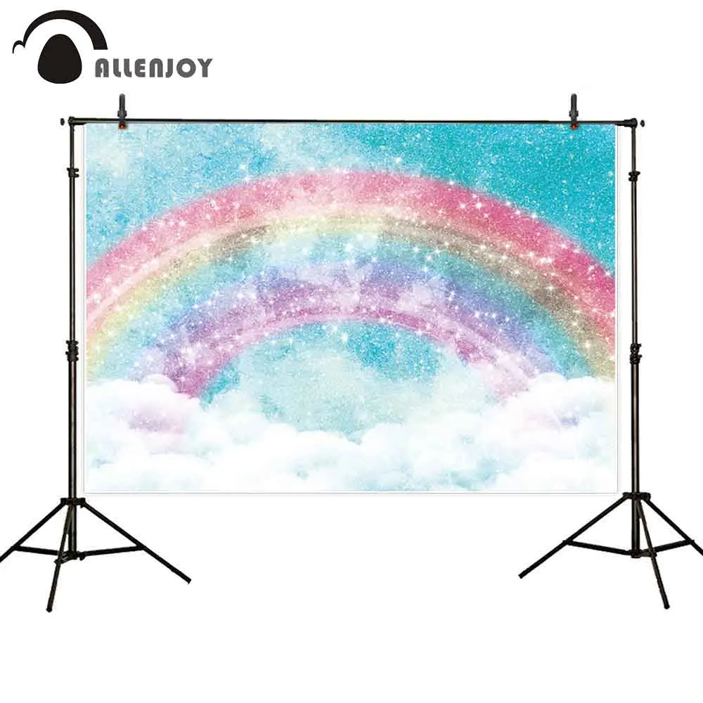

Allenjoy photo background glitter rainbow sky cloud unicorn backdrop photocall photobooth photo shoot prop studio fabric