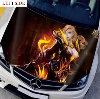 

LEFT SIDE Car Stickers HD Inkjet Colorful Many Designs Celebrity Anime Flame 150*130cm Hood Car Styling Customize Size Stickers