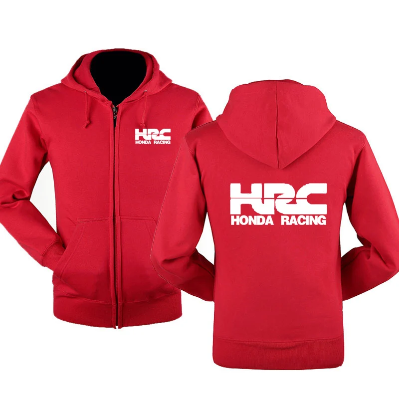 HRC гоночный мотоцикл автомобиль логотип Толстовка толстовки для мужчин весна осень флис хлопок куртка на молнии хип-хоп Harajuku мужская одежда