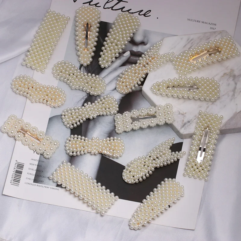 

JUJIA Korean Style Hairpins Hairgrip Girls Full Pearls Hair Clips For Women Girls Fashion Sweet Hair Accessories