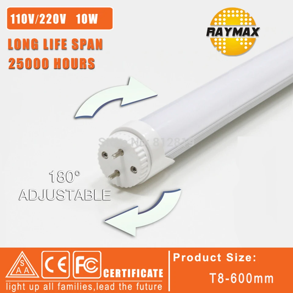 

ROTATABLE T8 tube de LED 1200mm 18W Lampade LED WARM BLANC / BLANC FROID T8 LED LAMPES NIGHT LIGHT AC100-240V Tube LED 6PCS/LOT
