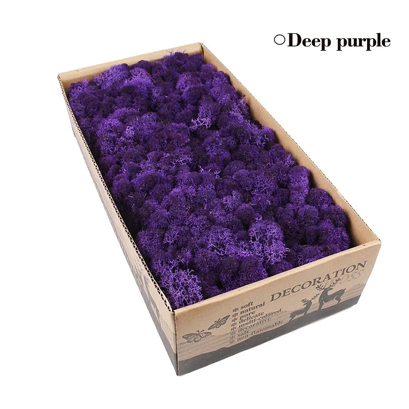 24 цвета, 500 г, сделай сам, Декор, консервированный мох, декоративный норвежский олень, настоящее растение для дома, сада, вечерние, искусственные поделки - Цвет: Deep Purple