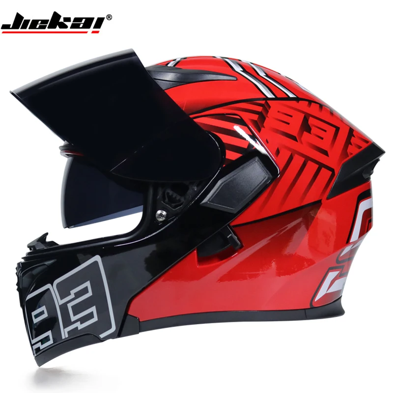 JIEKAI 902 откидной двойной объектив мотоциклетный шлем Съемный и моющийся вкладыш аэродинамический дизайн модульный шлем - Цвет: c4