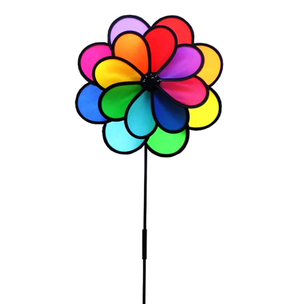 Windmill Wind Spinner 28in Colorful Flower Windmill Toy for Kids