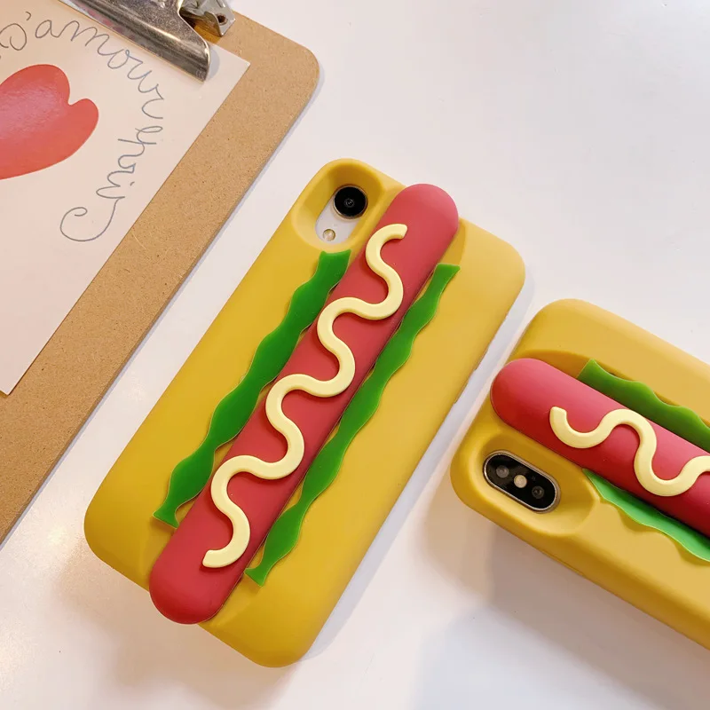 Чехол для телефона Cheese Hot Dog для iphone XS MAX XR Capa имитация еды Мягкий силиконовый чехол для iphone X 8 7 6 S 6 Plus Coque
