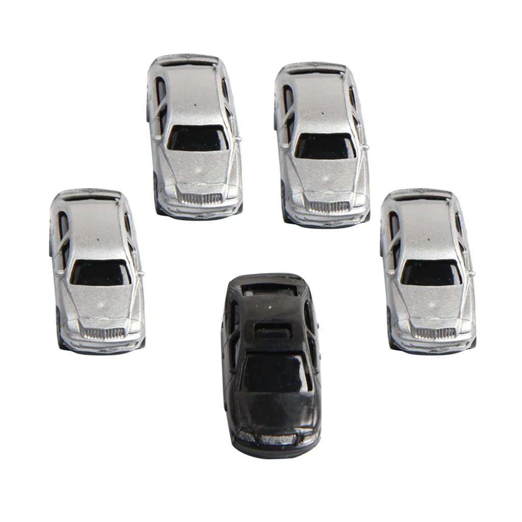 Random 5Pcs 1:100 Scale Painted Car Model DIY Sand Table Building Model Materials Scene Microlandschaft