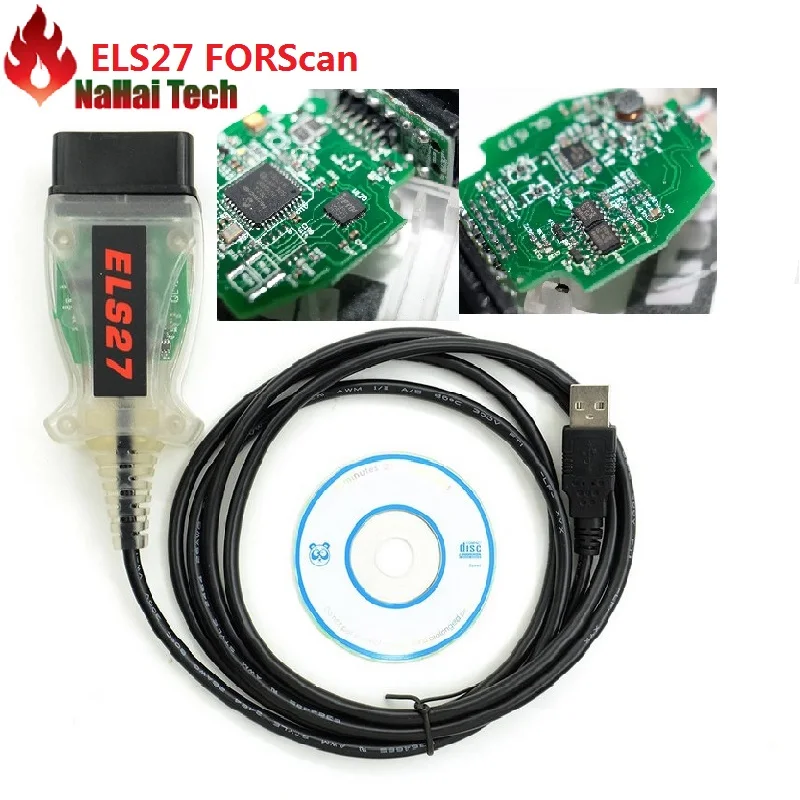 Новейший ELS27 FORScan V2.3.8 PIC24HJ128GP + FTDI микрочип сканер OBD2 Диагностический кабель |