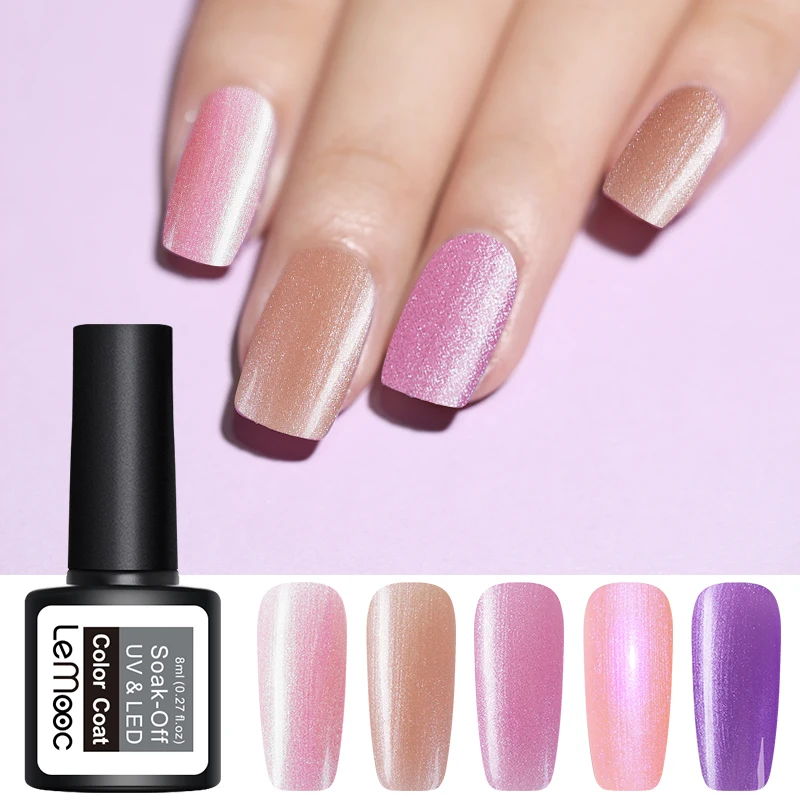 

Lemooc 8ml Pearl Series Gel Nail Polish Pearl Shimmer Nail Art UV LED Gel Lacquer Long Lasting Soak Off Varnish